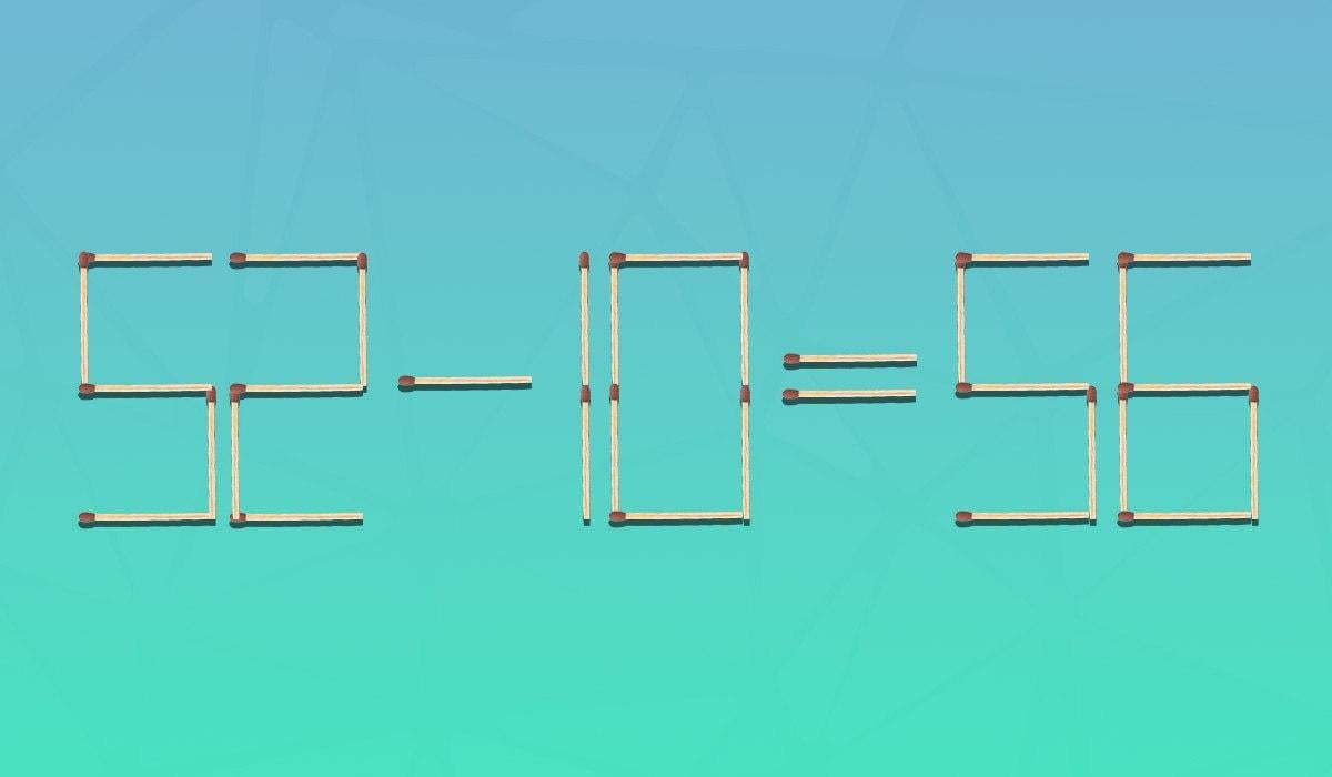 Egy nagyon nehéz feladvány: csak 2 gyufát kell áthelyezned, hogy az egyenlőség helyes legyen.