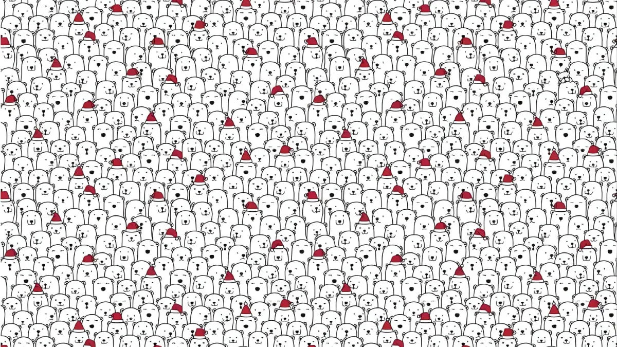 Extra kihívást jelentő rejtvény zseniknek: találd meg a kutyát a medvék között 7 másodperc alatt