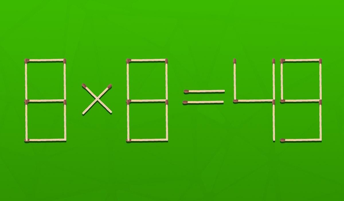 Agykihívás: egy gyufát kell mozgatnod, hogy kijavíts egy hibát.