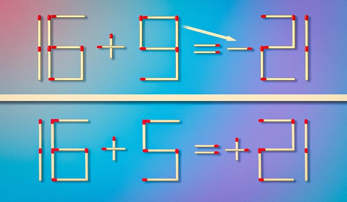 Melyik gyufát kell húzni az egyenlőség kijavításához: gyors teszt az IQ ellenőrzésére