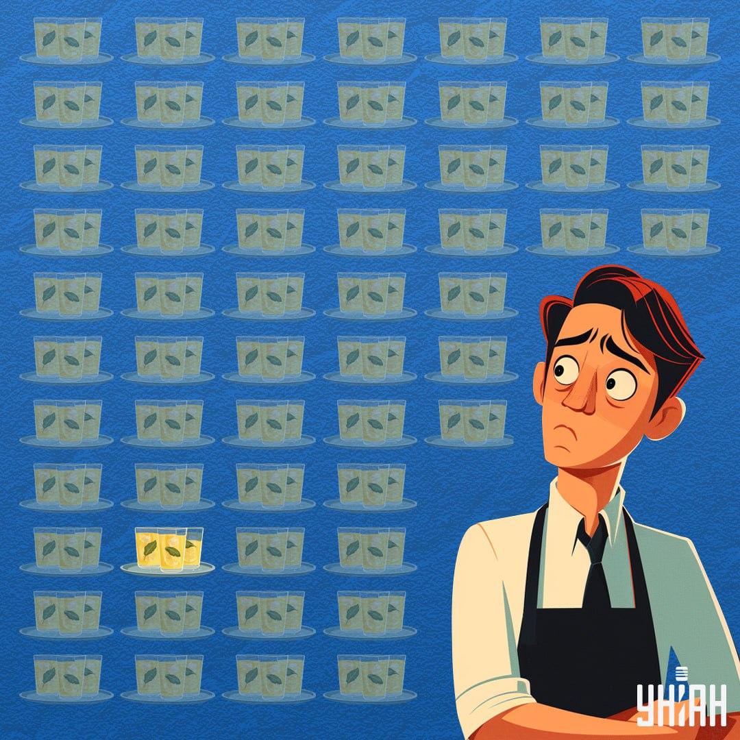 A kép alján a pohár, amelyben kevesebb limonádé volt / Moje kollázs